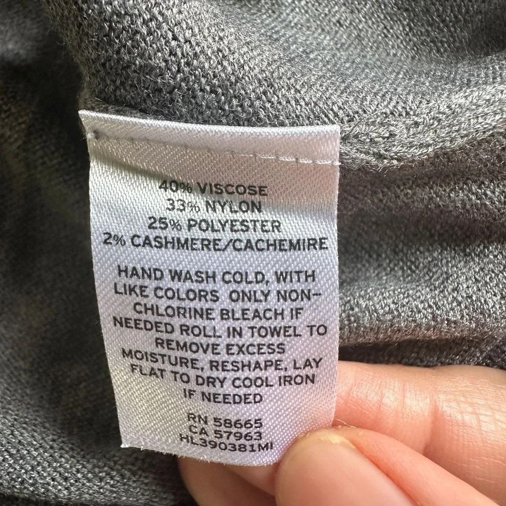 Trouve Cashmere Blend Sweater Gray Knit XS‎ Cabincore Academia Preppy NWOT